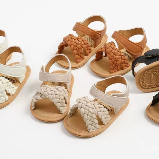 P Verano Nuevos Zapatos para Caminar para Niños y Niñas de 0 a 1 Años con Suela Suave Hueca, Sandalias con Velcro Antideslizantes, Transpirables y Cómodas 