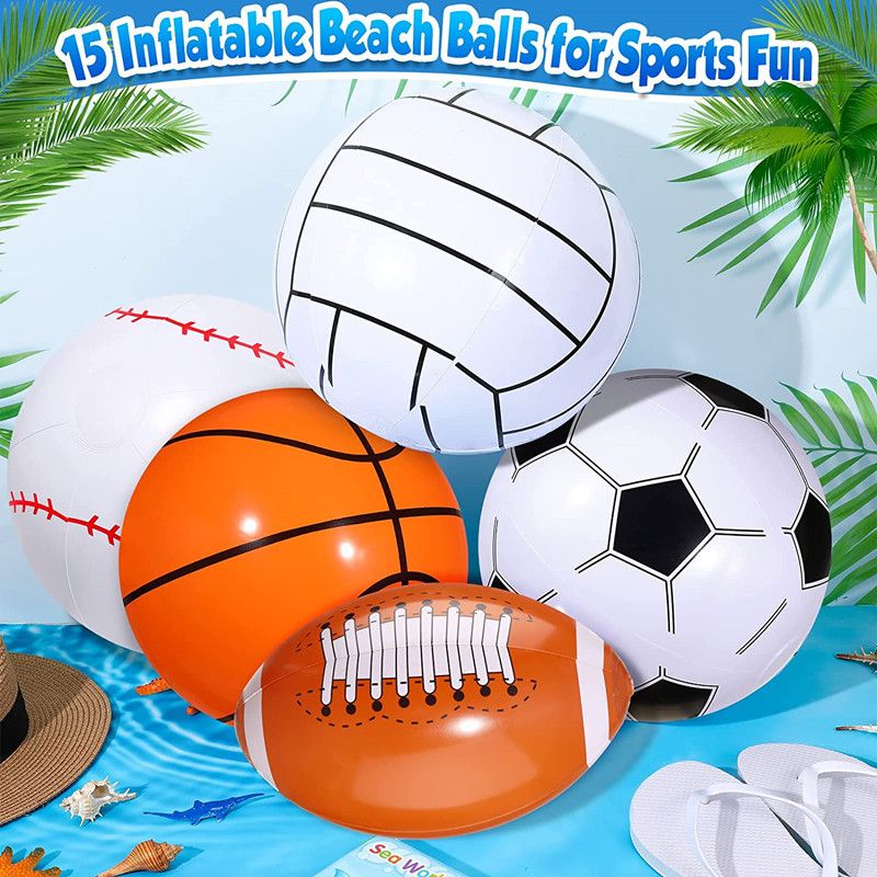 P inflatable beach ball cartoon PVC blow six pieces football, basketball, rugby, water polo, swimming party toys