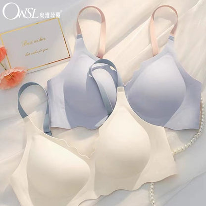 P Ovisili 3D Jelly Stripe Smooth and Traceless Underwear for Women with Small Chest Gathering and Anti sagging New Popular Comfortable