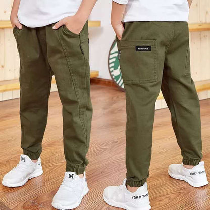 Pantalones para niños, pantalones de deporte para niños de mediana edad y mayores, pantalones largos de primavera, otoño e invierno, ropa para niños, pantalones individuales de moda para bebés 