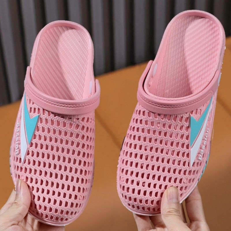 P Dongdong Zapatos de playa para mujer, transpirables y antideslizantes, suela suave de verano y diadema, sandalias de pareja de doble propósito, nuevas sandalias de mujer para uso externo 