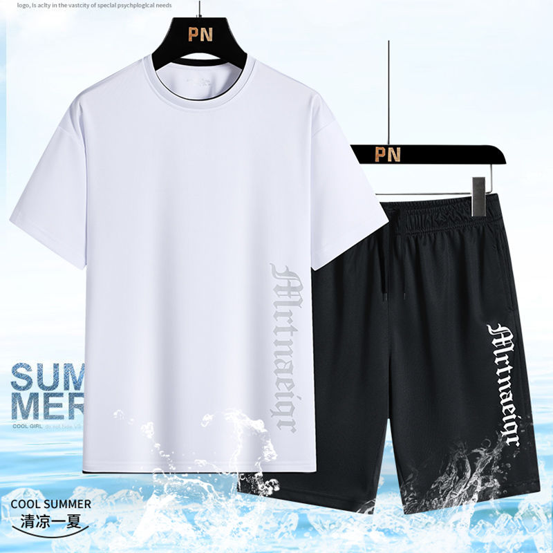 La camiseta deportiva de ocio para hombre en verano es holgada, versátil y atractiva, tendencia para correr, pantalones de playa y un conjunto para hombre. 