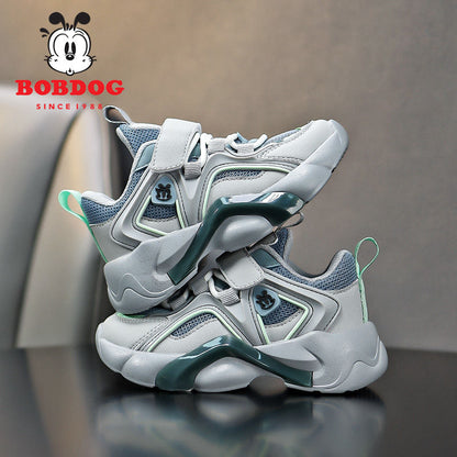 P Babu bean boys' shoes spring and autumn new mesh breathable soft sole wear-resistant and non-slip casual children's sports shoes