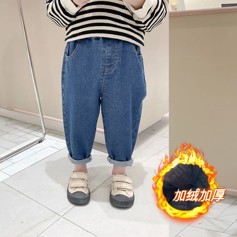 P boys spring and autumn clothing popular foreign jeans new spring clothing children girls older children sports pants dad pants