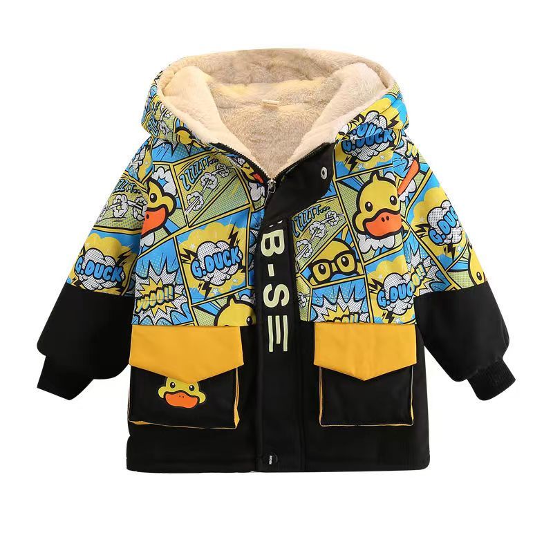 Little Yellow Duck Children's Clothes Children's Cotton Clothes Boys' Winter Clothes Thickened Girls' Cotton Clothes Boys' Winter Warm Cotton Jackets