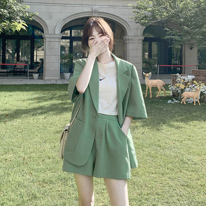 P Short Sleeve Small Suit Women's Thin Summer 2024 New Casual Design Niche Korean Blazer