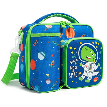 P new cartoon pupils special lunch box bag double insulation bag large capacity messenger bag light children&#039;s handbag.