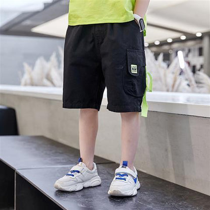 P boys' summer pants thin cotton pants 2024 summer clothes new children's baby Korean version of cargo shorts tide