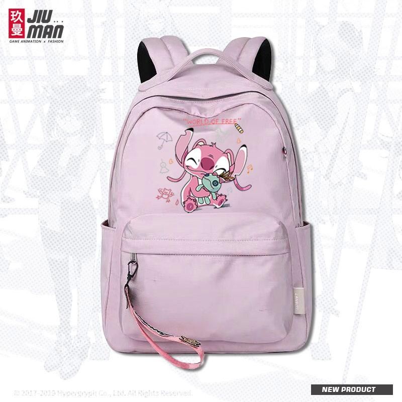 P Stitch, Stitch Cartoon, Anime, Surrounding Students, Waterproof Schoolbag, Men's and Women's Fashion, Simple Backpack, 0.6KG