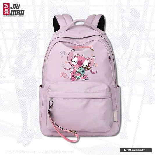 P Stitch, Stitch Cartoon, Anime, Estudiantes circundantes, Mochila escolar impermeable, Moda para hombres y mujeres, Mochila simple, 0,6 kg 