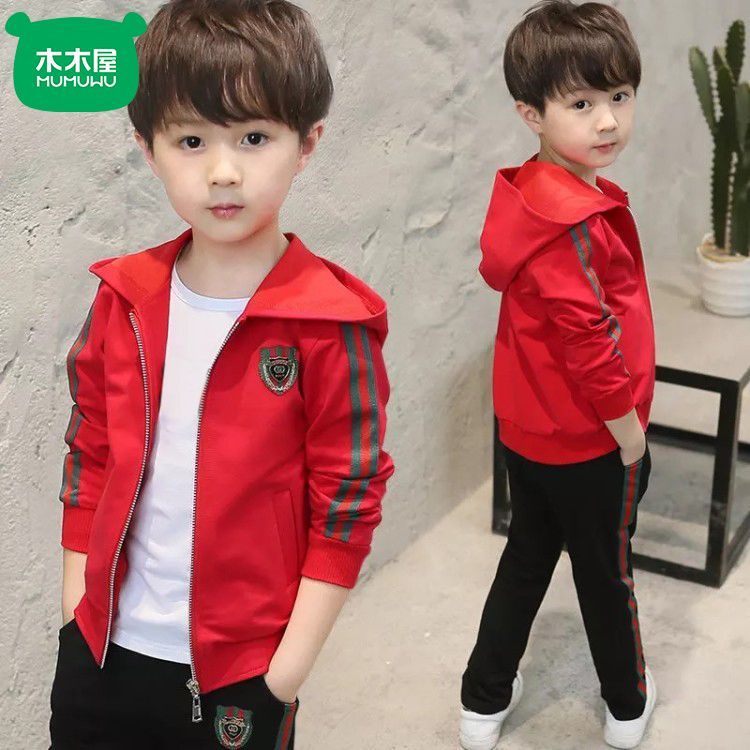 P boys spring and autumn suit new middle-aged and older boys foreign style explosion sports autumn two-piece suit