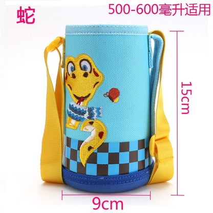 Funda para taza de agua para niños, portavasos, funda protectora con forma de oso, anticaídas universal, para llevar cruzada, correa para el hombro, funda para taza con aislamiento portátil de Disney 