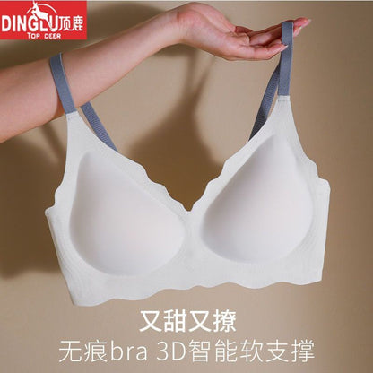 P top deer sports bra girl thin Bra bra seamless steel ring soft support small chest gathered bra bra.