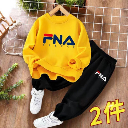 P boys sweater set new spring boys long sleeves trousers student sports children's clothing autumn two-piece set trendy