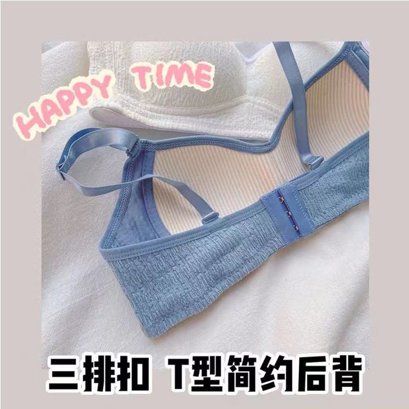 P Cream Puff Sponge~Pure Desire Wind Thin Small Breast Special Bra No Steel Ring Gathering Girl Bra Underwear Girl