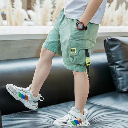 P boys' summer pants thin cotton pants 2024 summer clothes new children's baby Korean version of cargo shorts tide