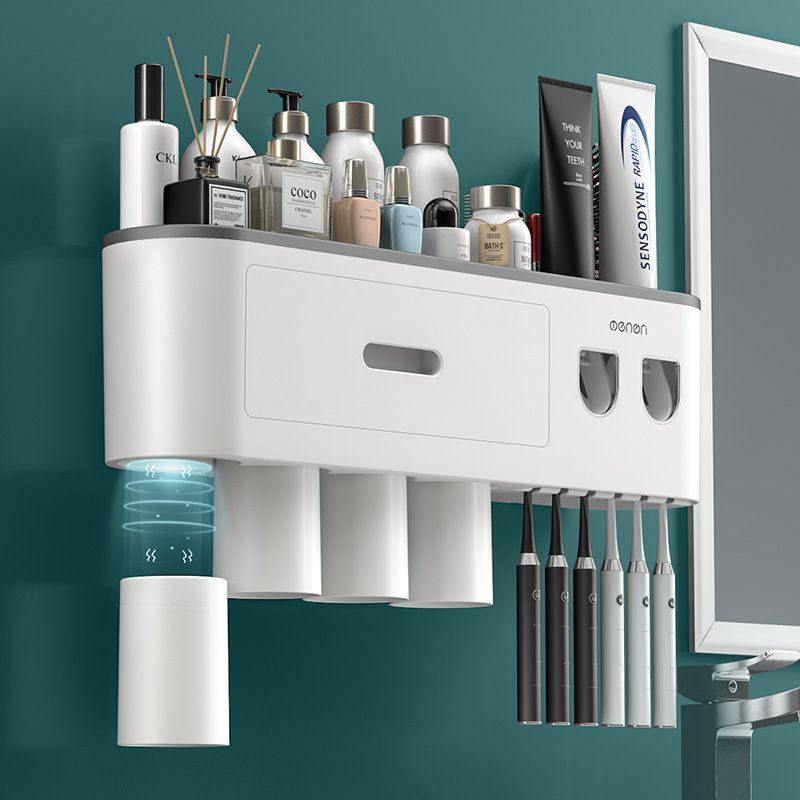 Toothbrush storage rack, non punching mouthwash cup, toothbrush cream, tooth cup storage, bathroom wall mounted rack, electric set