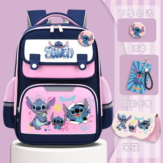 Mochila P Stitch con el mismo estilo, mochila ligera con protección para la columna vertebral de Disney, nueva mochila impermeable para niños, mochila para perros de gran capacidad 