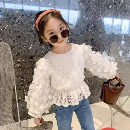 Girls' Spring Casual Set 2022 New Children's Internet Celebrity Foreign Style Little Girl Spring and Autumn Jeans Two-Piece Set