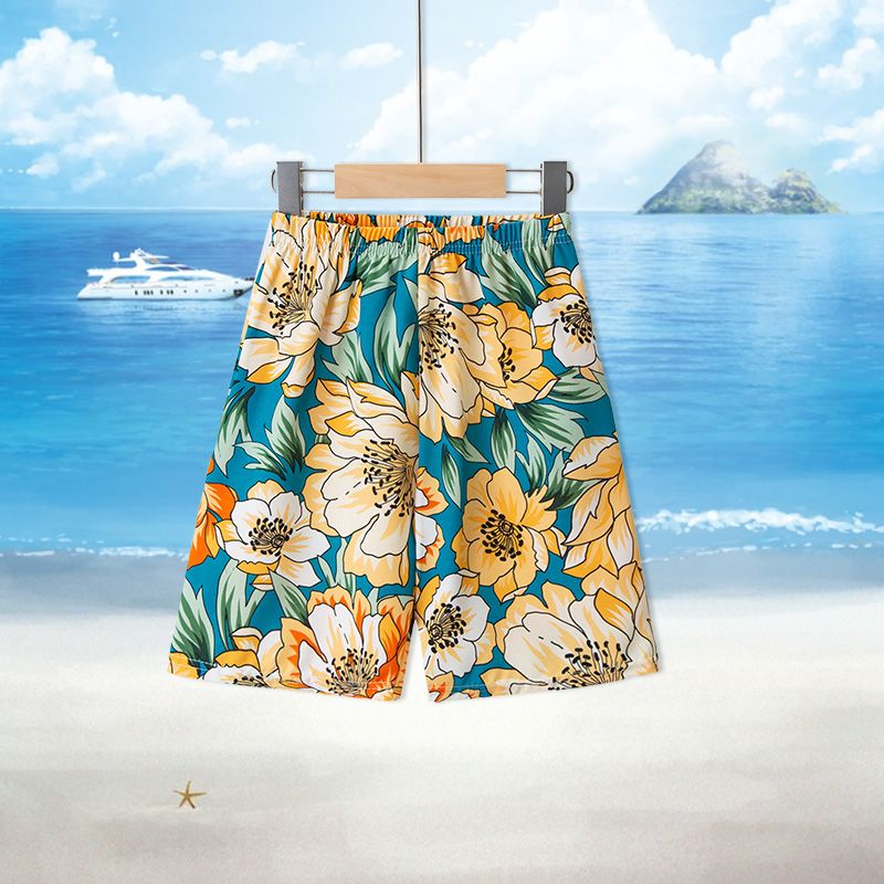 Pantalones de playa para niños, ropa de verano, pantalones deportivos finos e informales, pantalones cortos de tendencia de estilo playero para niños y niñas 