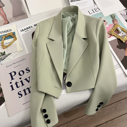 A new suit short women's jacket 2024 fashionable small stature slimming spring and autumn top suit versatile women high waist