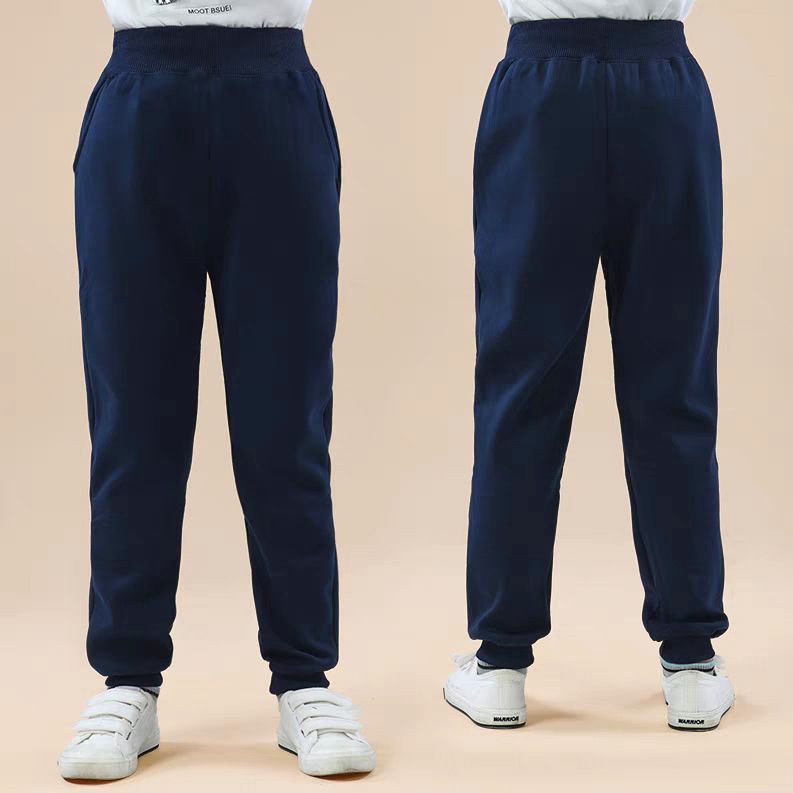 P children's school uniform pants navy blue spring and autumn boys and girls sweatpants royal blue campus school pants primary school junior high school