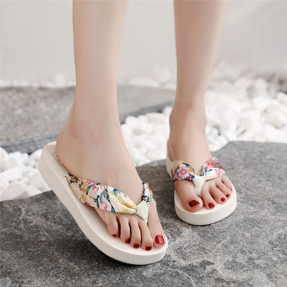 P High Heels, New Thick Sole Slippers, Women's Herringbone Slippers, Summer Beach Bohemian Slippers, Clamping Feet, Fashionable Cool Slippers