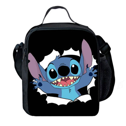 Bolsa de almuerzo con puntada P, bonita bolsa bento personalizable con estampado de dibujos animados, bolsa de aislamiento portátil para niños y estudiantes de escuela primaria 