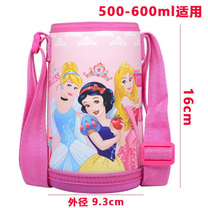 Funda para taza de agua para niños, portavasos, funda protectora con forma de oso, anticaídas universal, para llevar cruzada, correa para el hombro, funda para taza con aislamiento portátil de Disney 