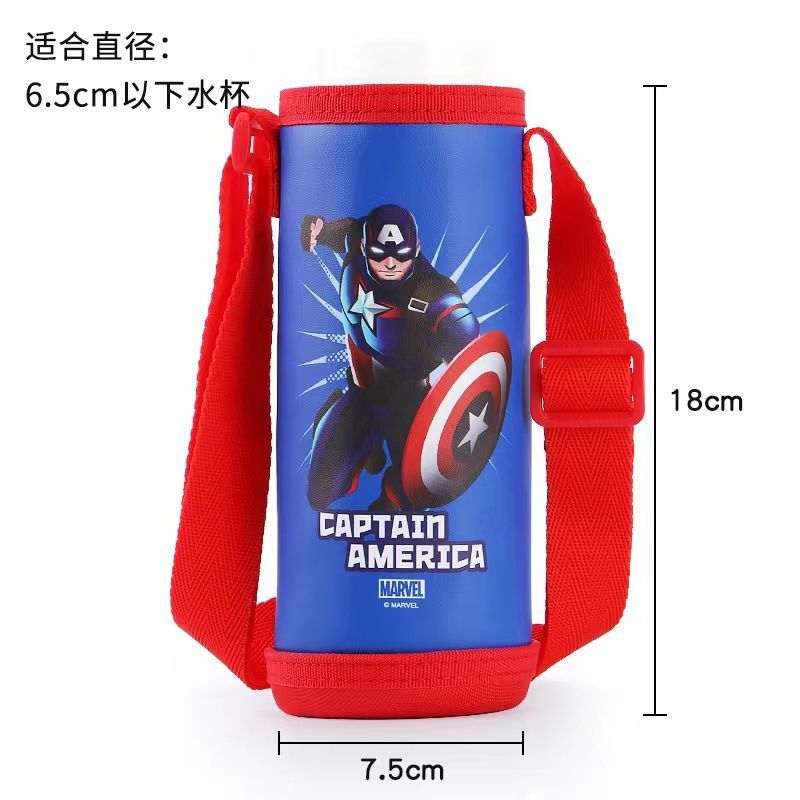 Funda para taza de agua para niños, portavasos, funda protectora con forma de oso, anticaídas universal, para llevar cruzada, correa para el hombro, funda para taza con aislamiento portátil de Disney 