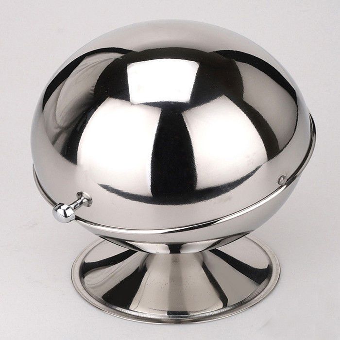 304 stainless steel sugar cube spherical seasoning jar flip storage jar creative seasoning jar tea candy jar sugar cup