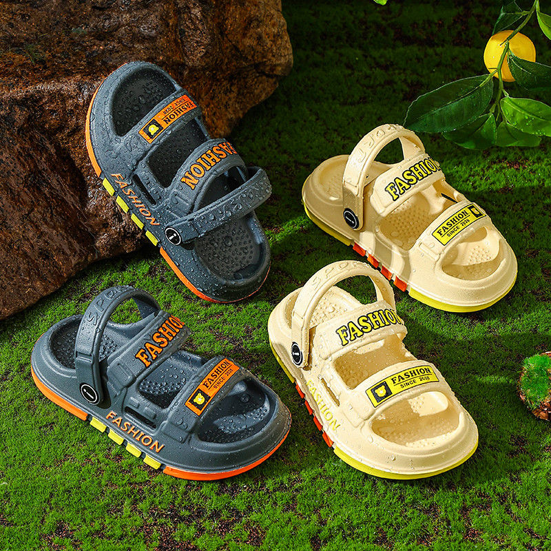 P Boys Summer New EVA Sandals Comfortable Home Anti slip Middle and Small Children Soft Sole Beach Two Wear Boys' Sandals and Slippers