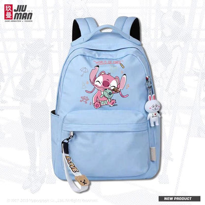 P Stitch, Stitch Cartoon, Anime, Surrounding Students, Waterproof Schoolbag, Men's and Women's Fashion, Simple Backpack, 0.6KG