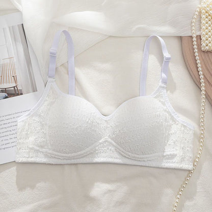 P Cream Puff Sponge~Pure Desire Wind Thin Small Breast Special Bra No Steel Ring Gathering Girl Bra Underwear Girl