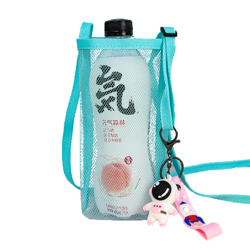 Funda tipo bolsa para taza de agua con rejilla para niños, bandolera portátil para viajes, turismo, botellas de agua mineral, bebidas, funda protectora para taza aislante 