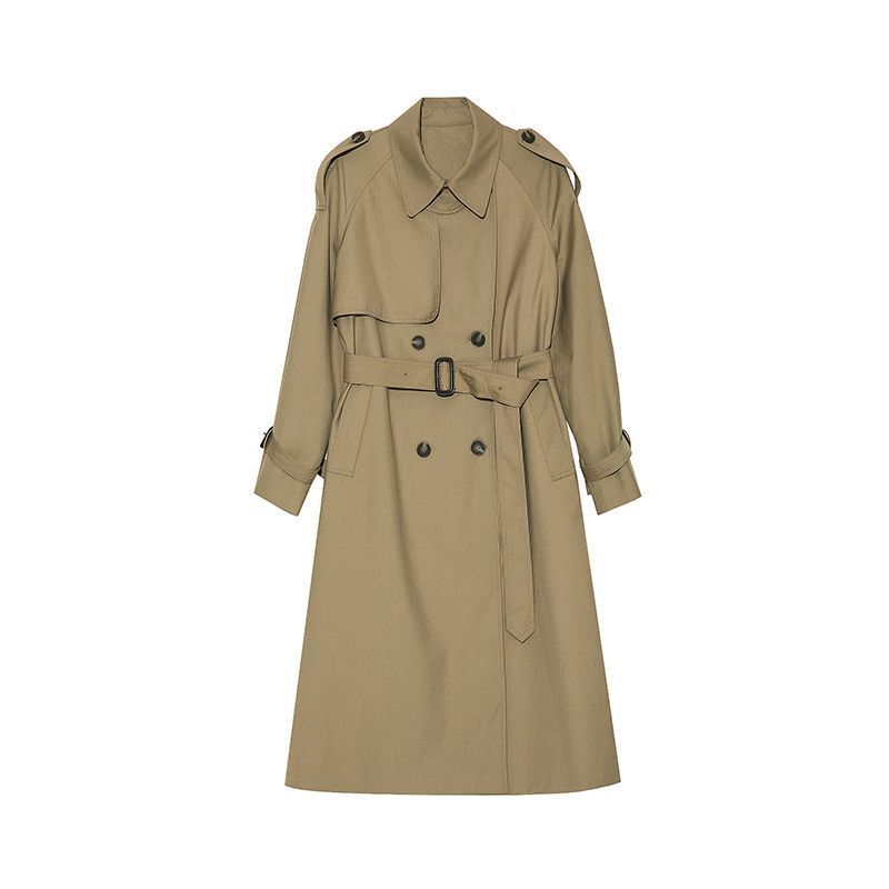 P high-end temperament new popular medium and long spring and autumn coat small British women's trench coat