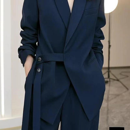 Mrs. P's Same Style 2024 Spring and Autumn New Large Size Fat mm Loose Age Reducing Wide Leg Pants Two Piece Suit Set for Women